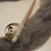 Botanical Top Whorl Resin Drop Spindle - Tiny Mushrooms and Lichen, 33g