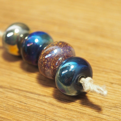 Handmade Lampwork Glass Beads - Shiny Metallic Mix