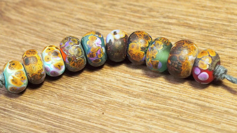 Handmade Lampwork Glass Beads - Rustic Set 1